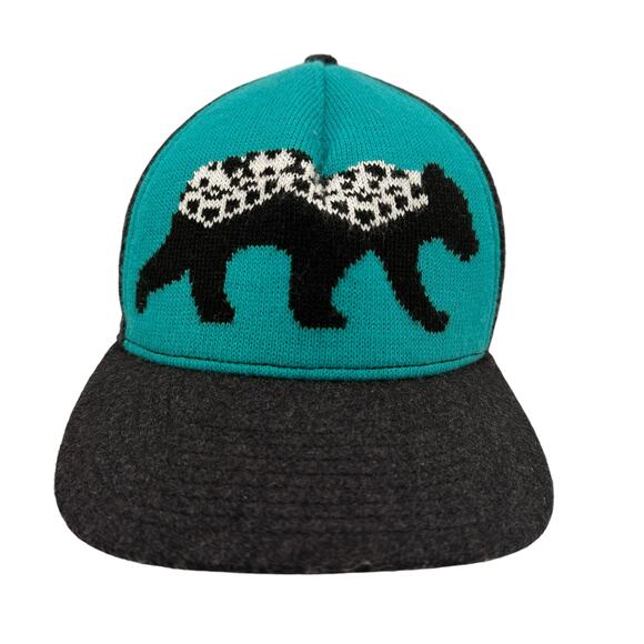 Pistil Teal & Black Bear Wool Trucker Hat - Picture 1 of 6